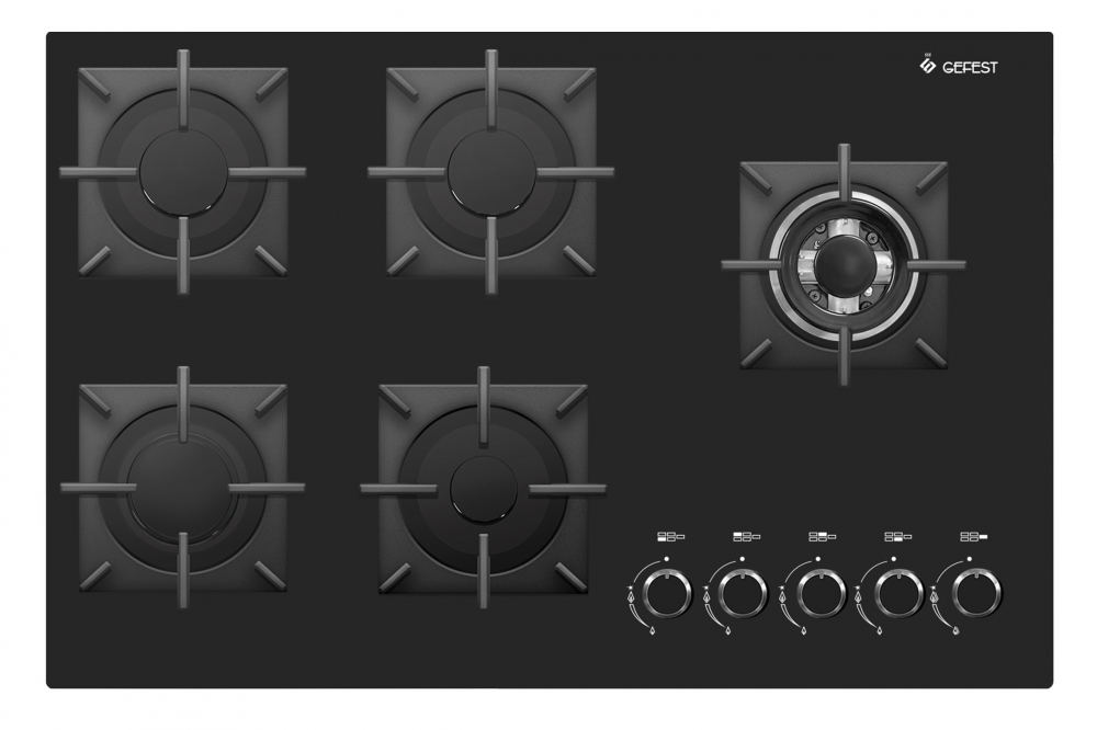 Встраиваемая газовая варочная панель Gefest (Гефест) ПВГ 2341, чёрная (ПВГ 2341)